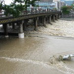 台風11号豪雨による鴨川氾濫